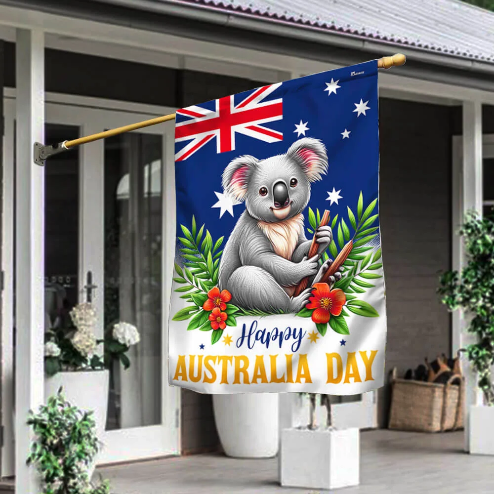 Koala Australia Happy Australia Day Flag MLN2280F