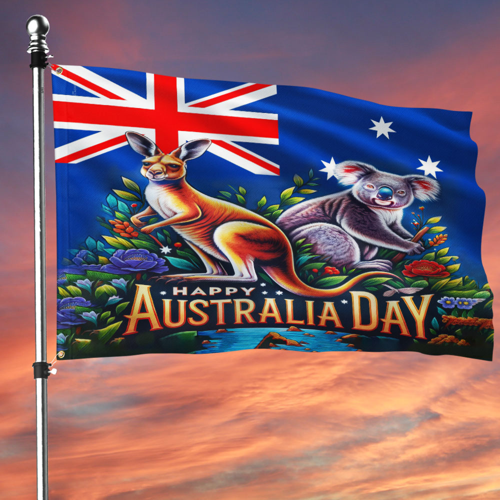 Utilizing Australia Day Grommet Flag 3x5