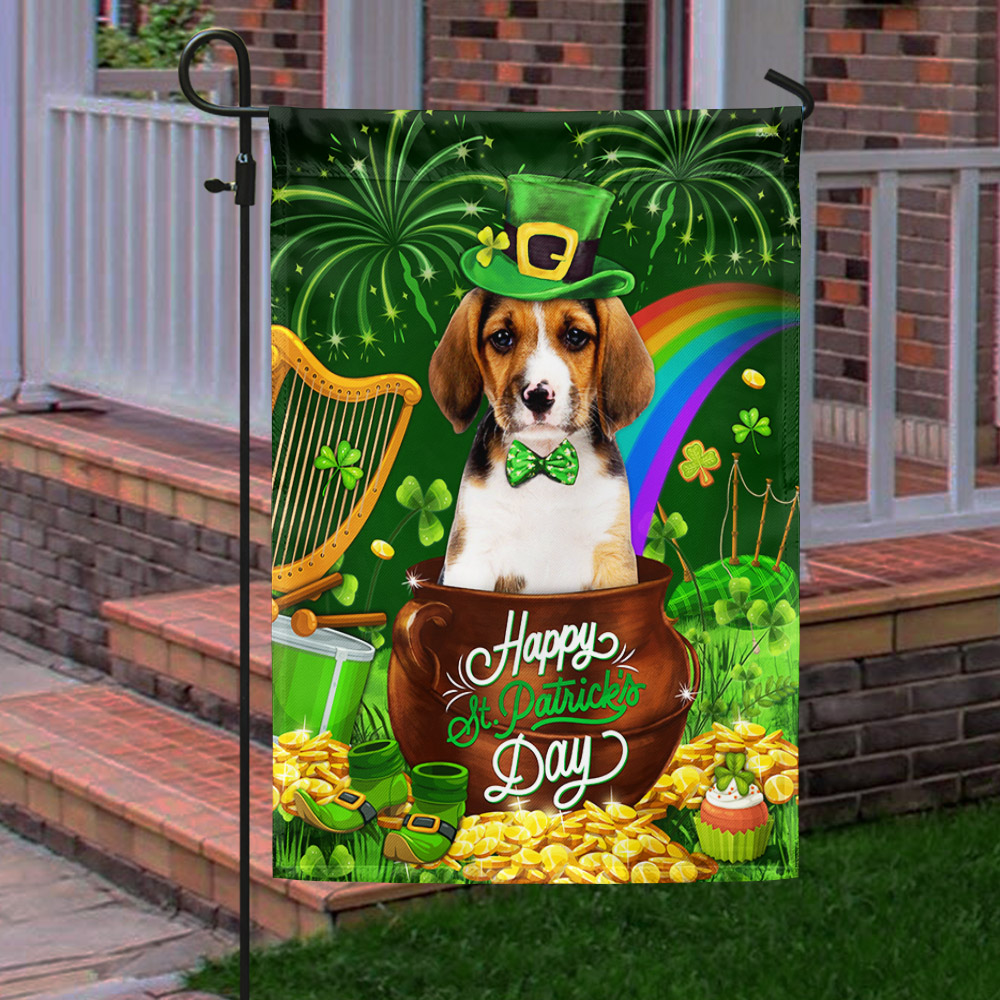Basset Hound Dog Happy Patrick’s Day Flag TQN823F
