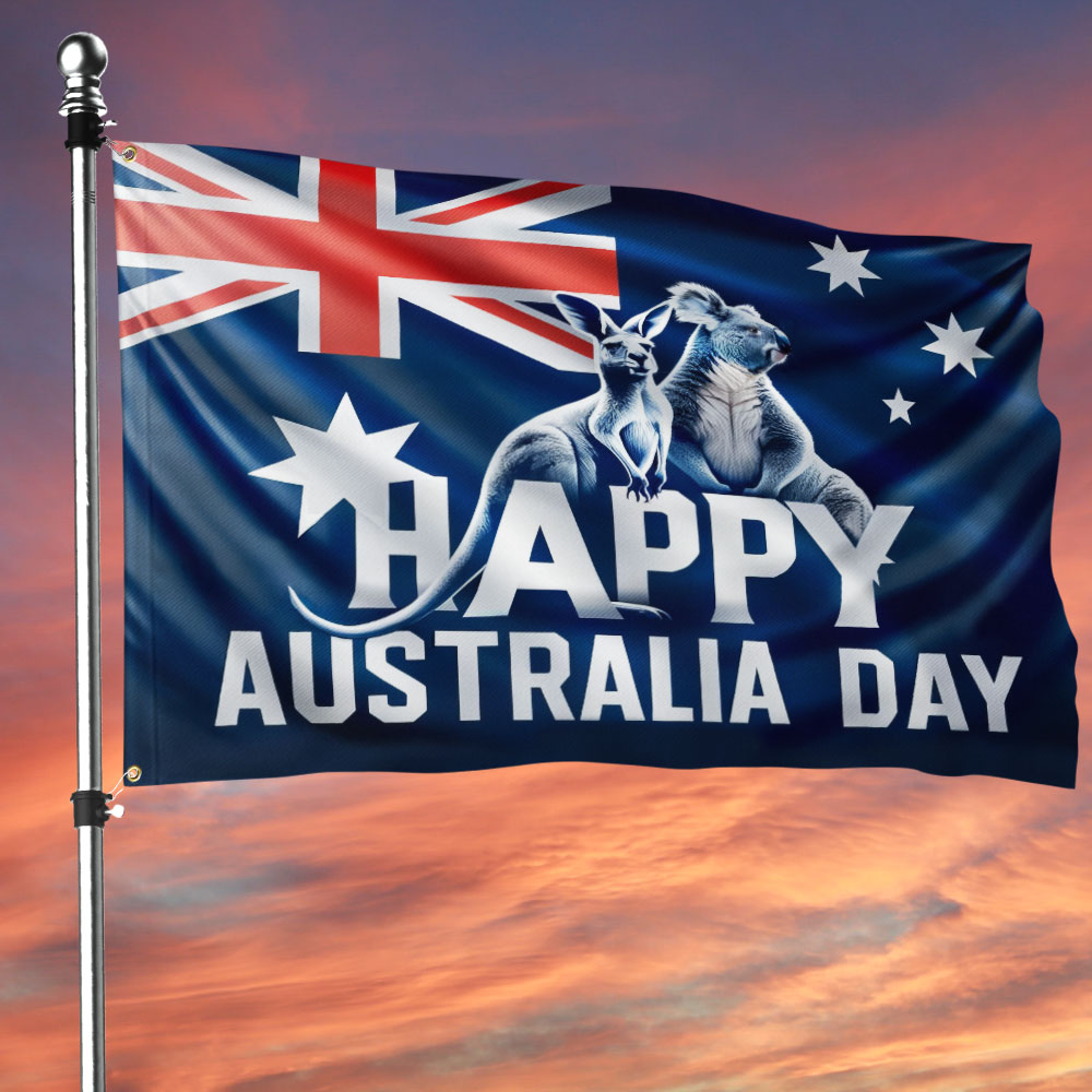 Happy Australia Day Grommet Flag TQN2327GF