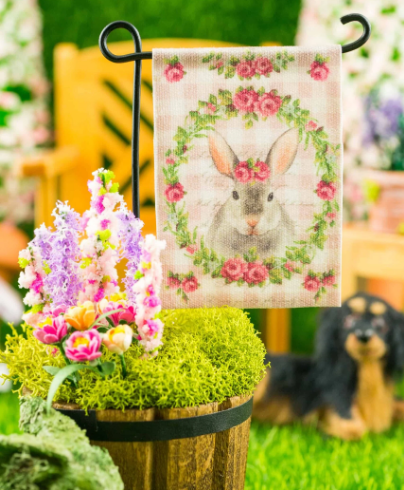 Floral Decorations with Easter Flags