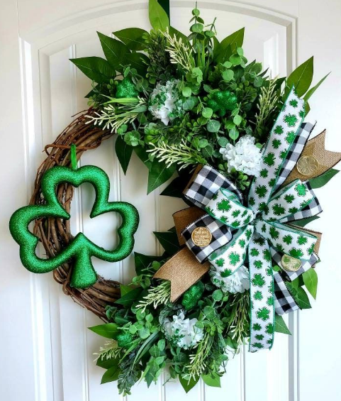 St. Patrick's Day Lucky Shamrocks Wreath:
