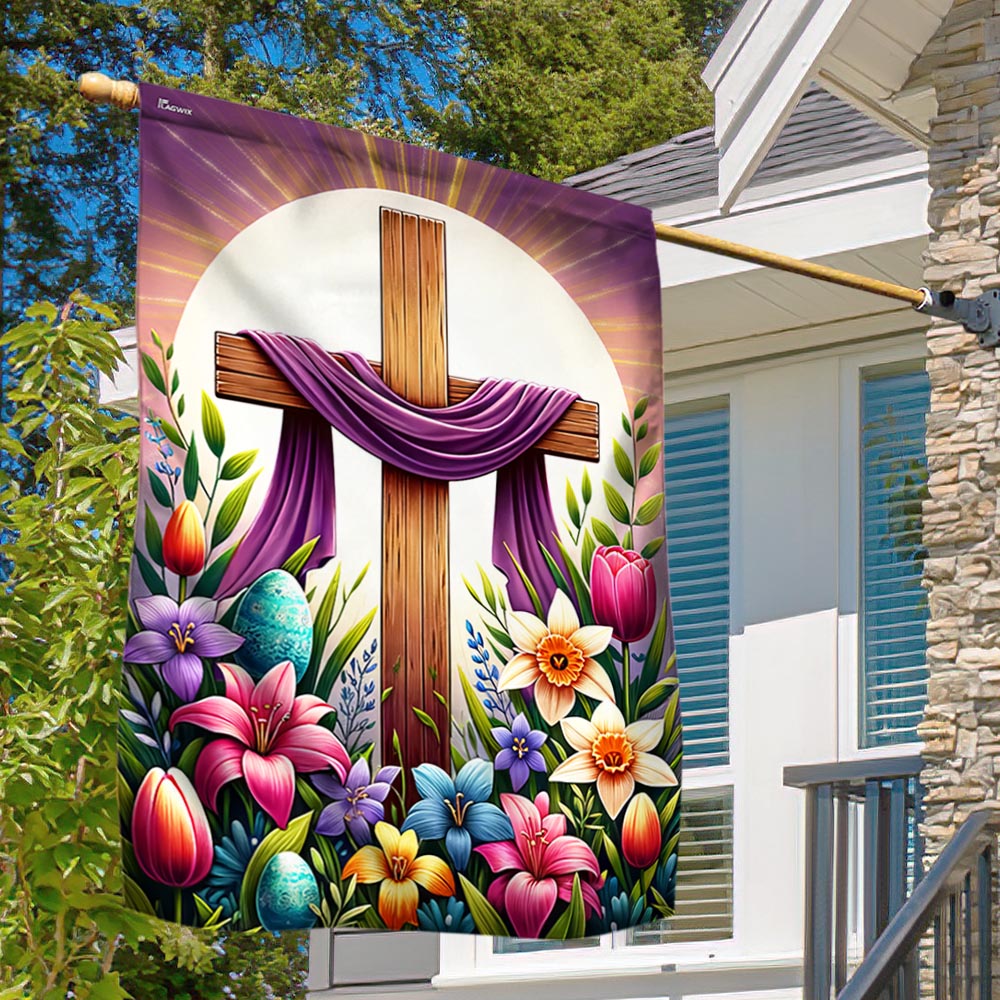 Easter Day Christian Cross Flag MLN2551F