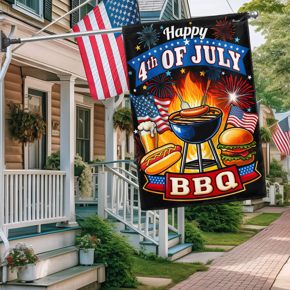 BBQ Party Happy 4th Of July Flag TQN3174F