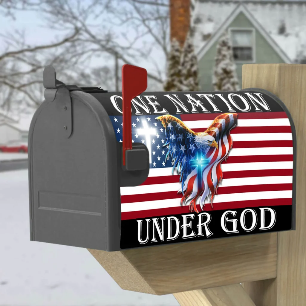 One Nation Under God American Eagle Mailbox Cover