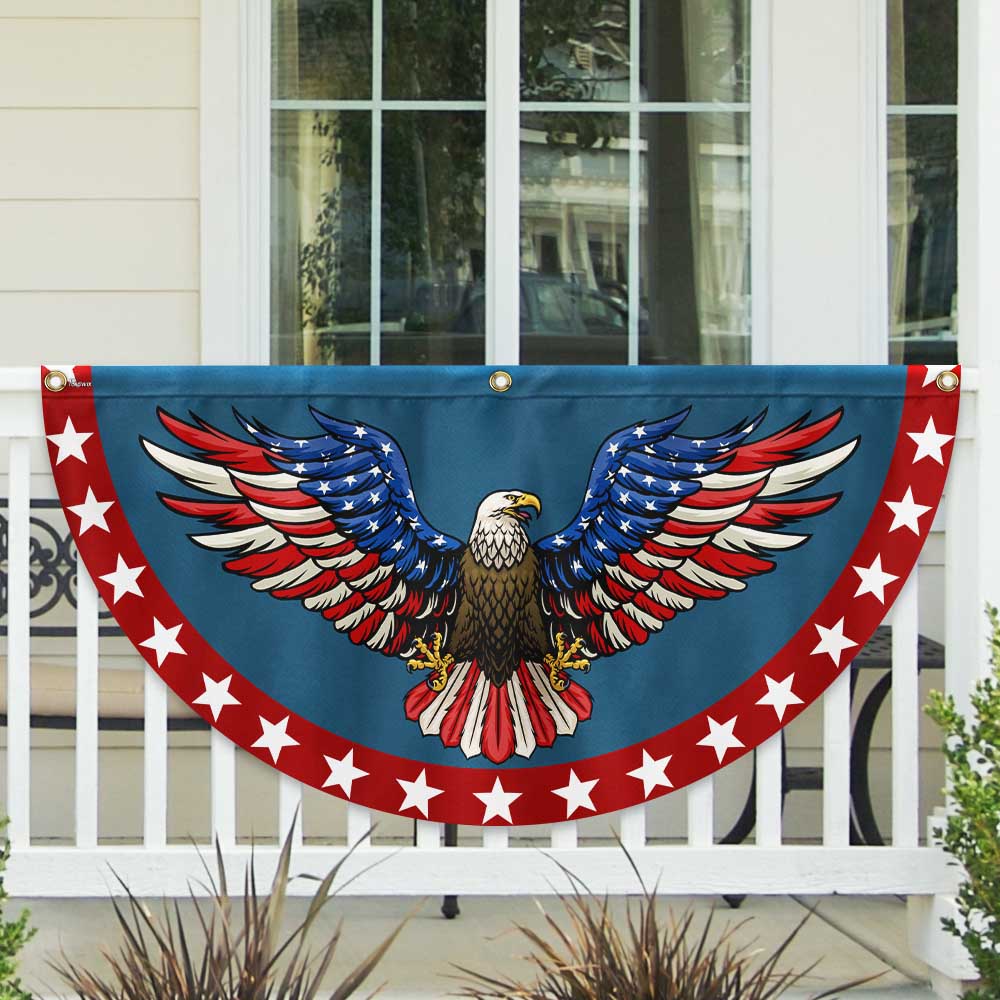 Patriotic Eagle Spread Wings American Non-Pleated Fan Flag