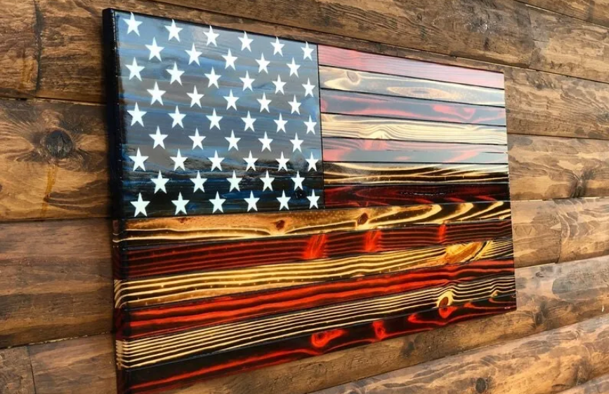 Wooden US Flag