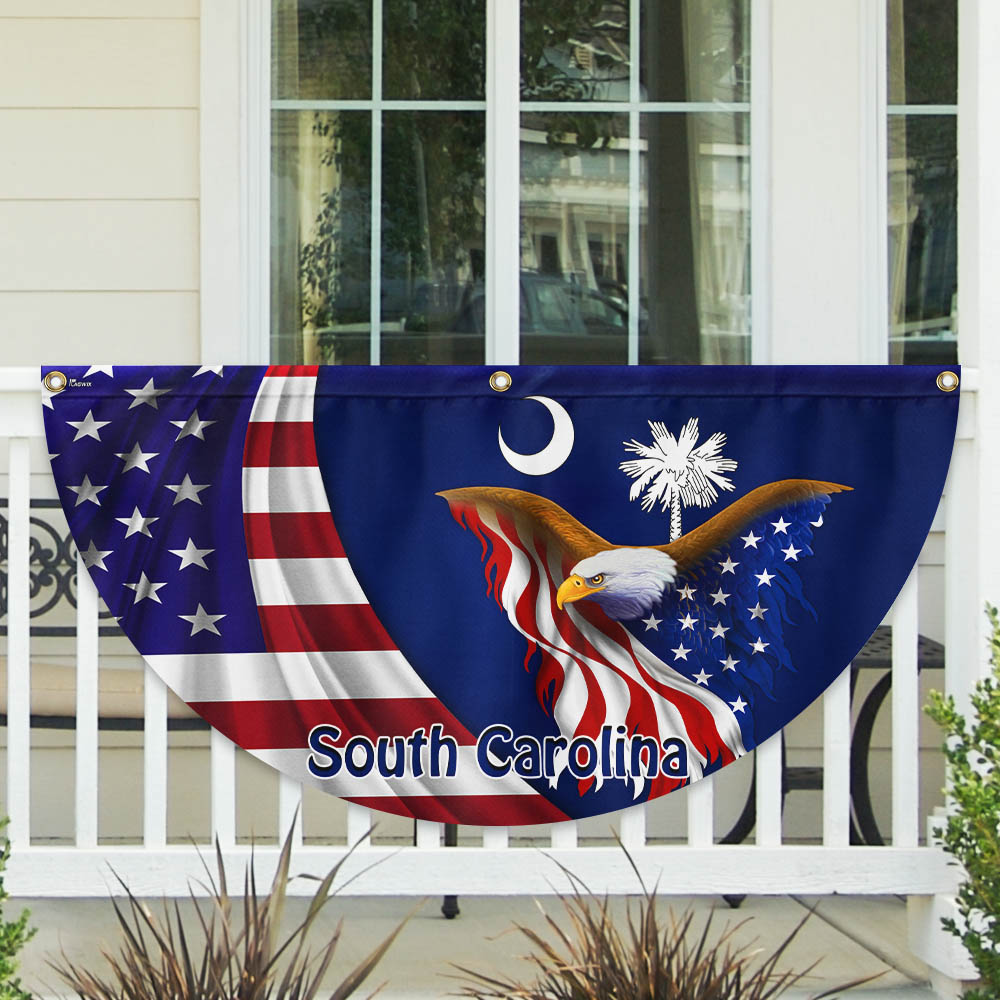 South Carolina Eagle Non-Pleated Fan Flag