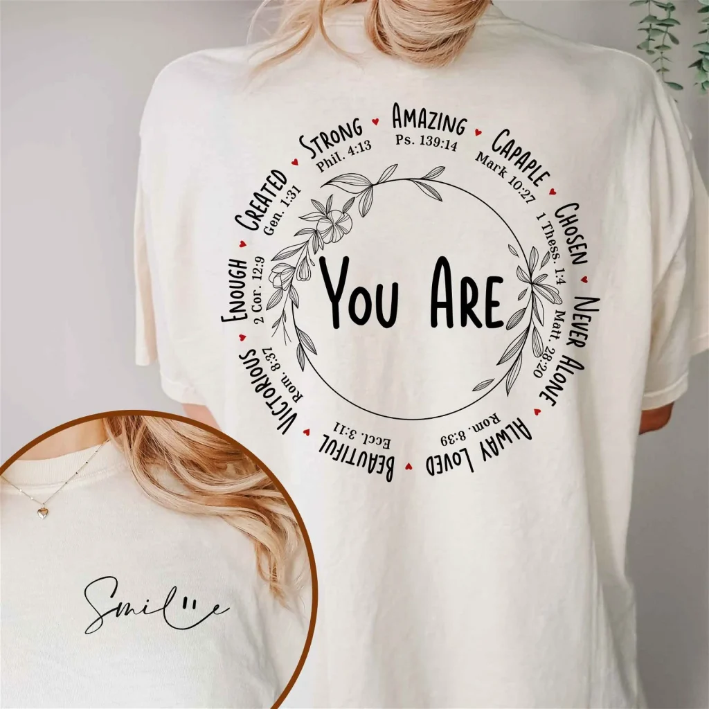 Bible Verse, Christian Cross, You Are Inspiration Comfort Color T-shirt