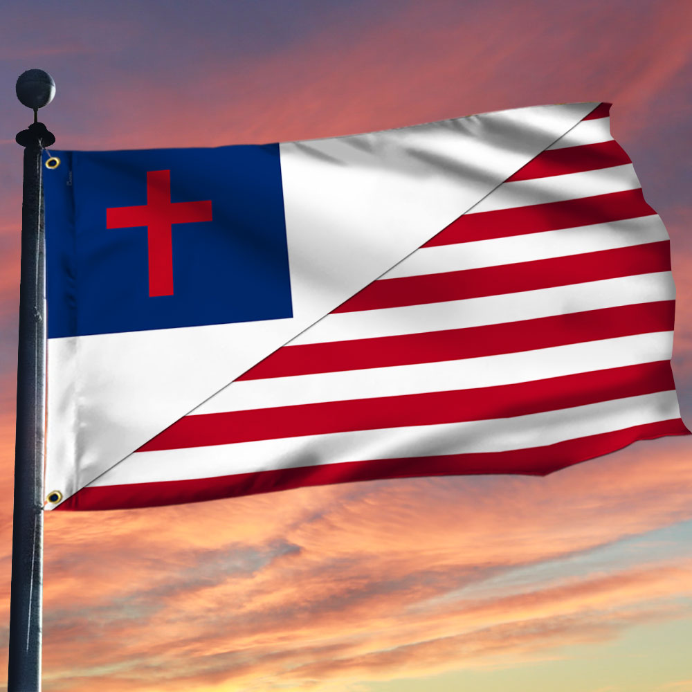 Christian US Grommet Flag