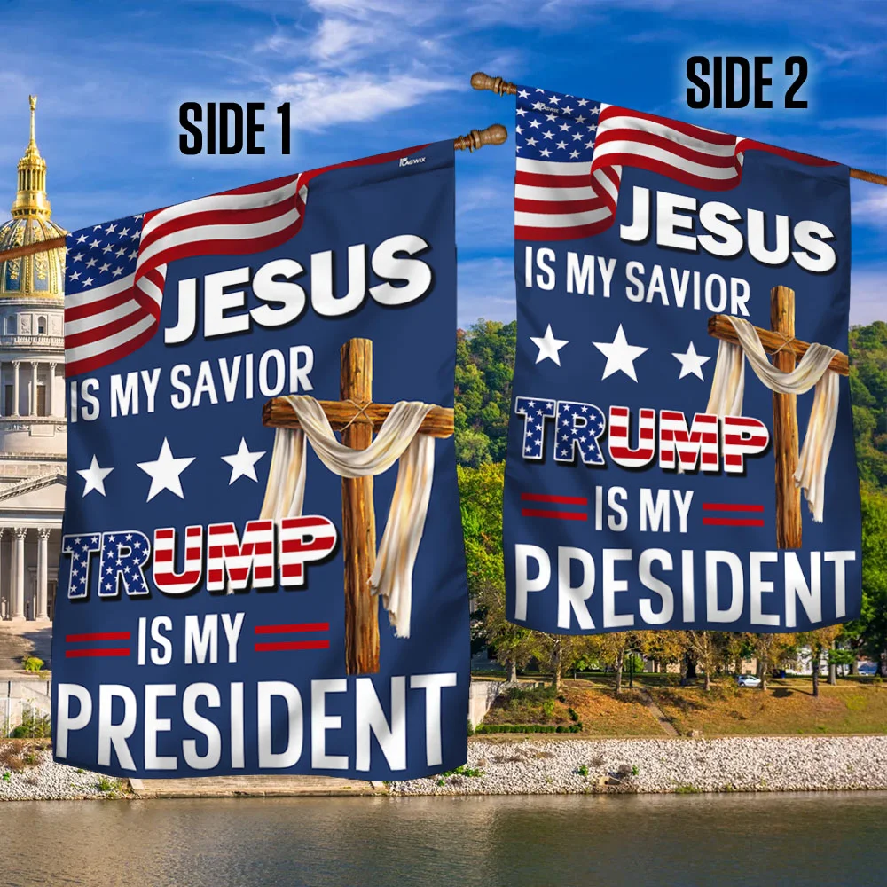 FLAGWIX Jesus Is My Savior Trump Is My President Flag