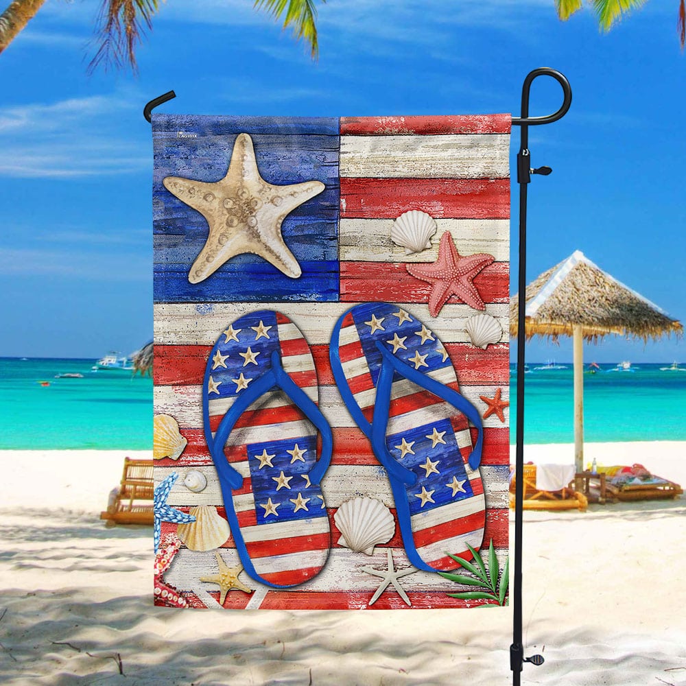 Flip Flop Summer Beach US Flag
