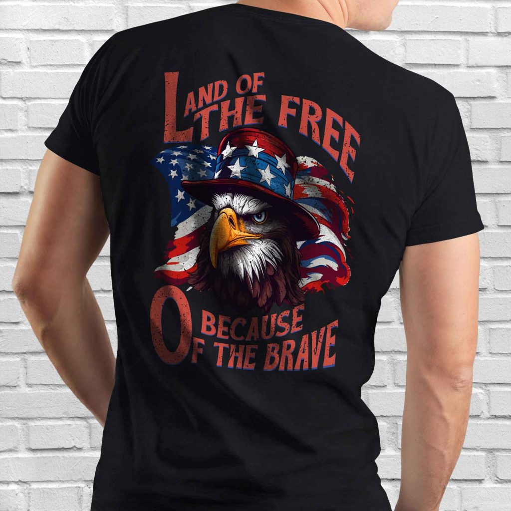 Gift for 4th of July, America Shirt, Land of The Free Because of The Brave T- Shirt HTT86DNV