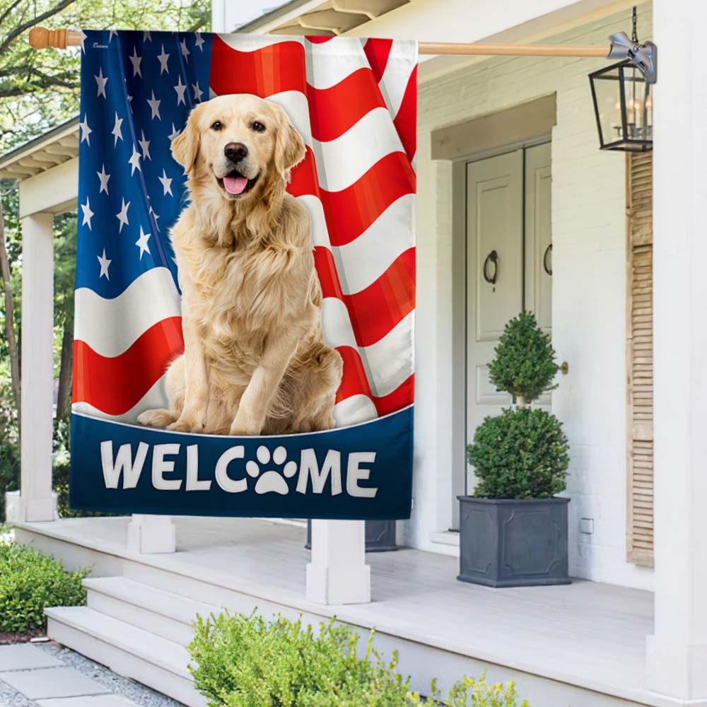 Golden Retriever 4th Of July American Flag