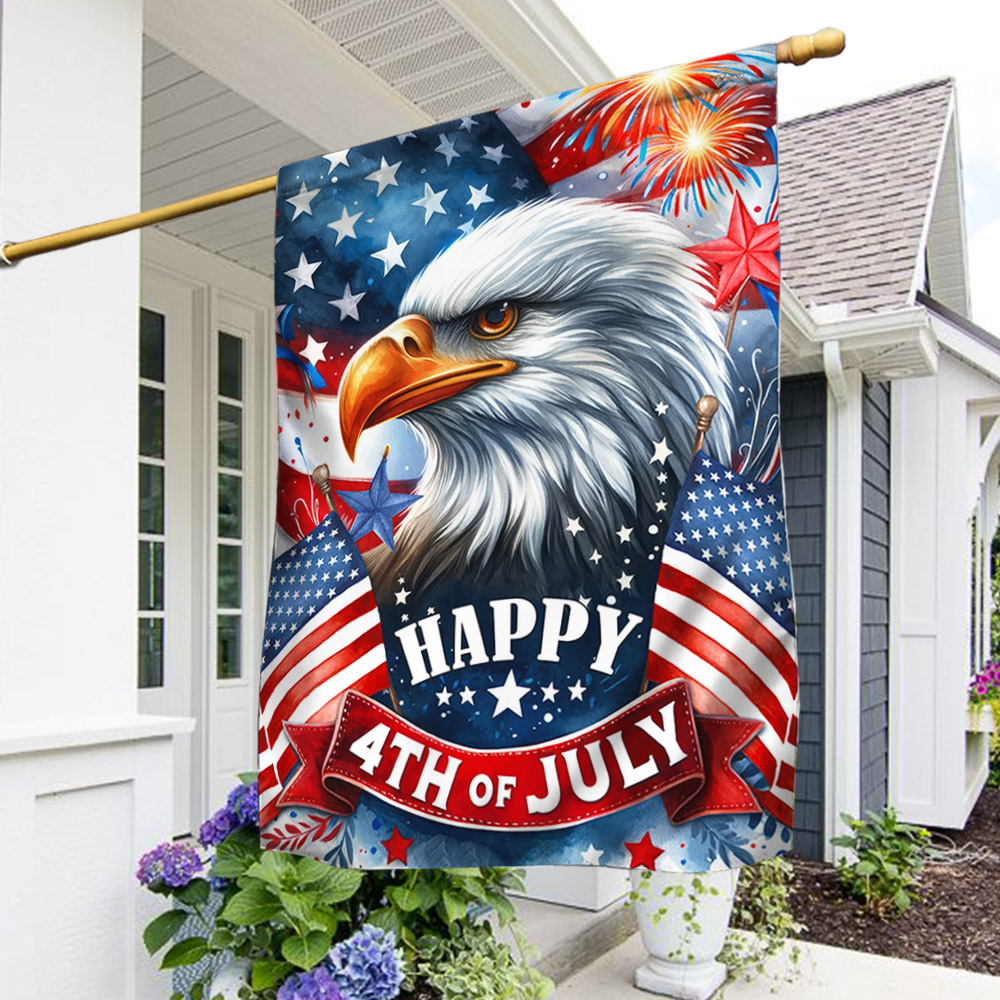 Happy 4th of July, Patriotic Eagle July 4th American Flag