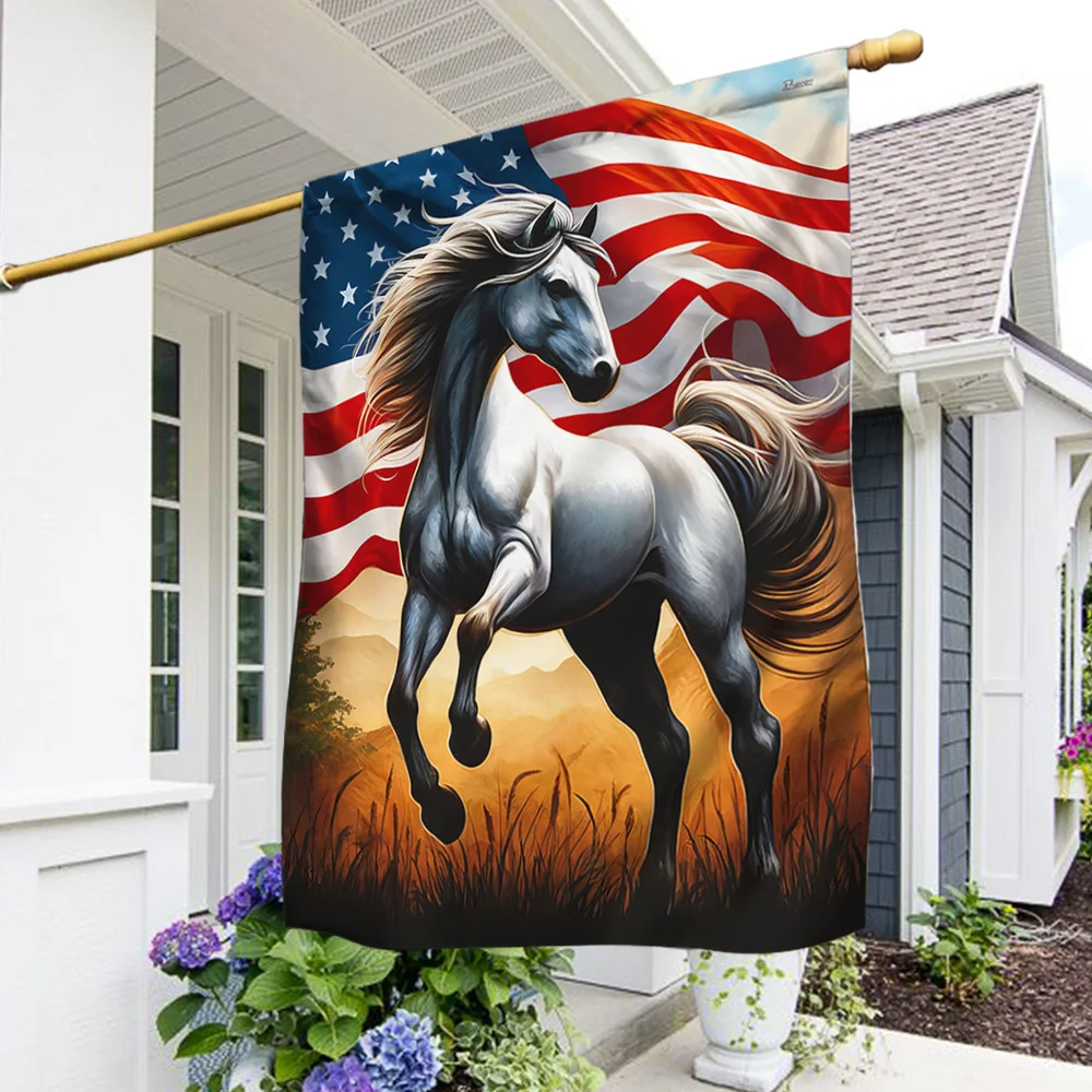 Horse Patriotic American Flag