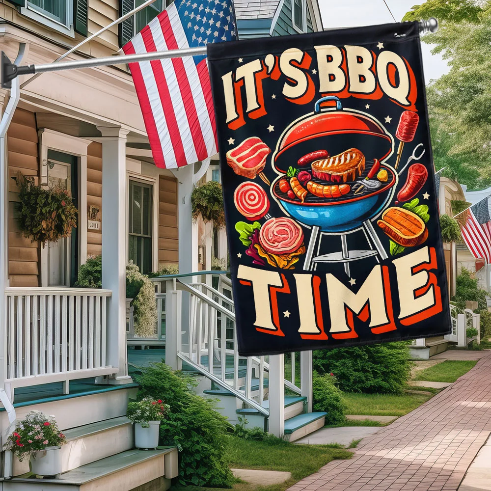It’s BBQ Time 4th Of July Flag