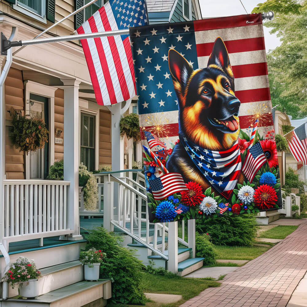 July 4th American Flag – German Shepherd Edition | Flagwix
