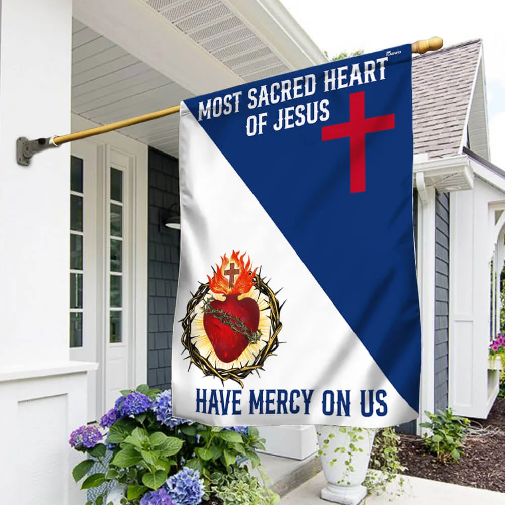 Sacred Heart Of Jesus Have Mercy On Us, Jesus Christian Catholic Flag