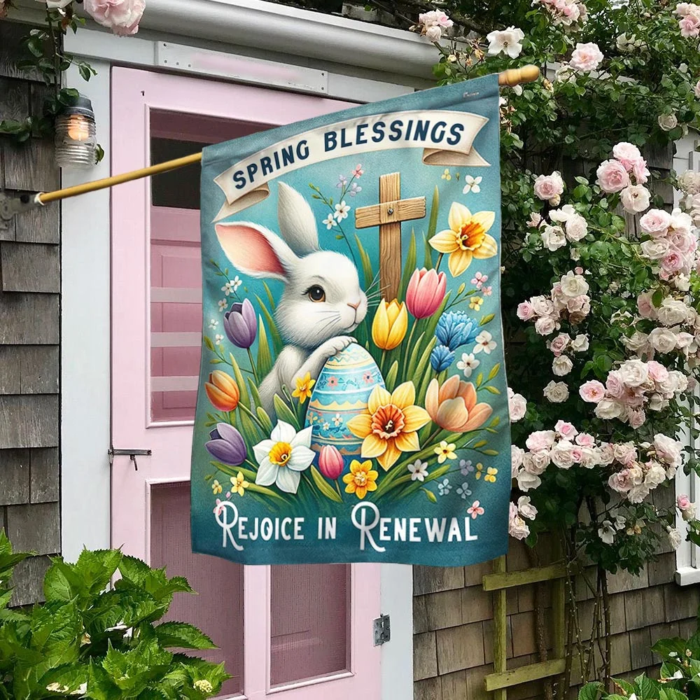 FLAGWIX Easter Spring Blessings Rejoice In Renewal Flag