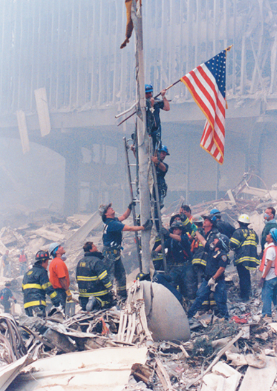 the first American flag at Ground Zero