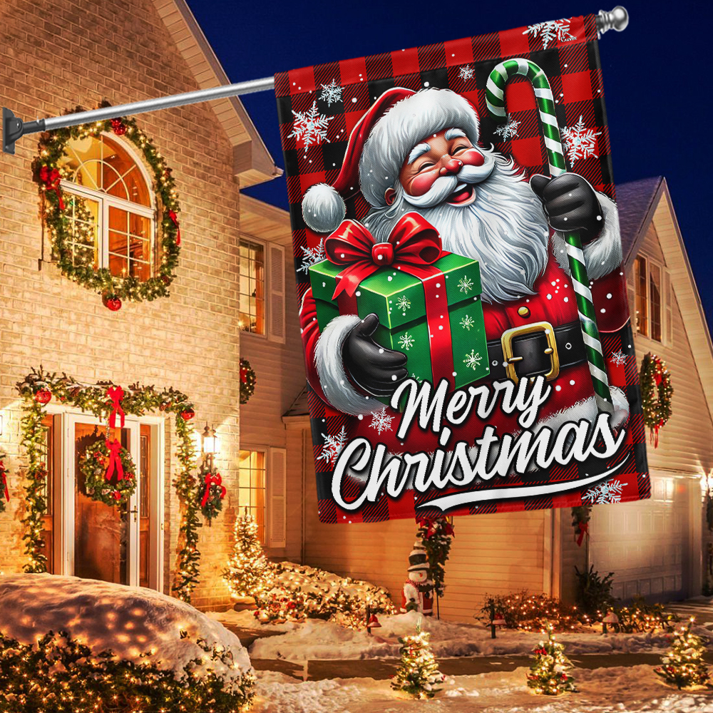 Funny Santa Claus Merry Christmas Flag