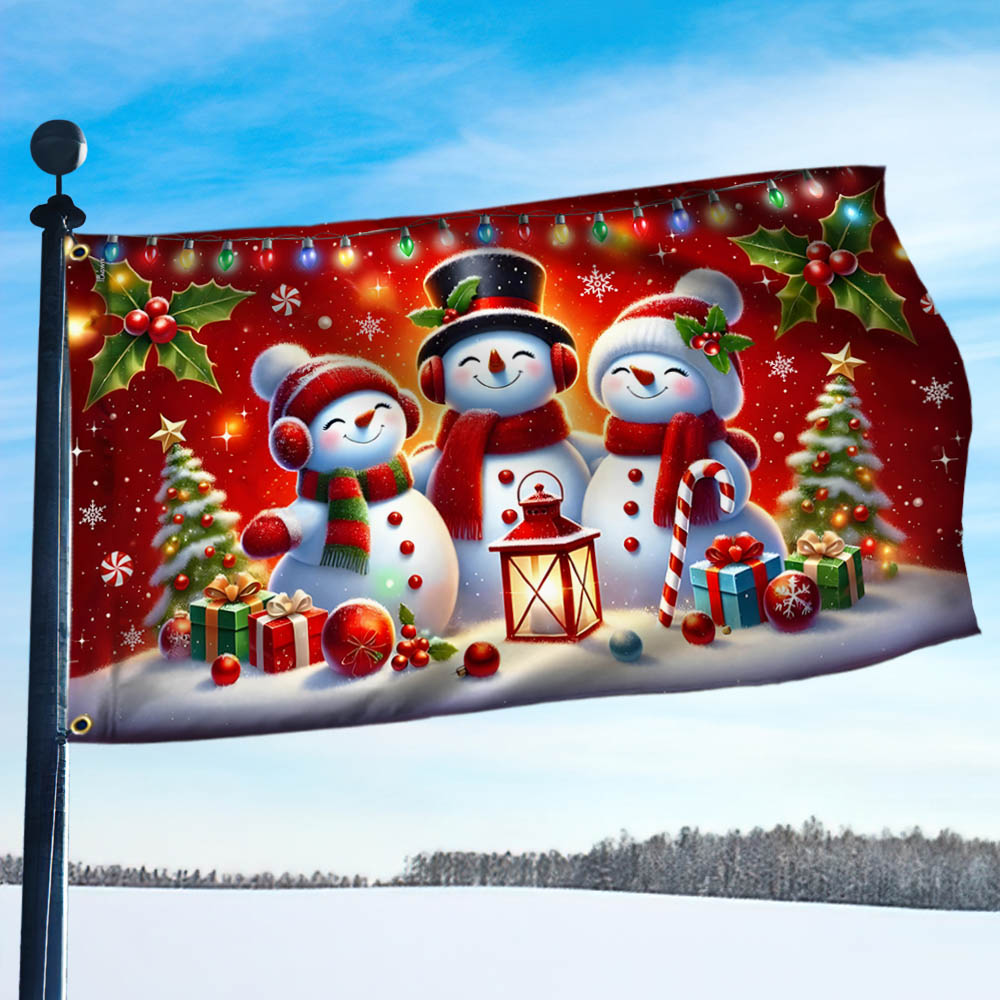 Snowman Christmas Let It Snow Holiday Grommet Flag