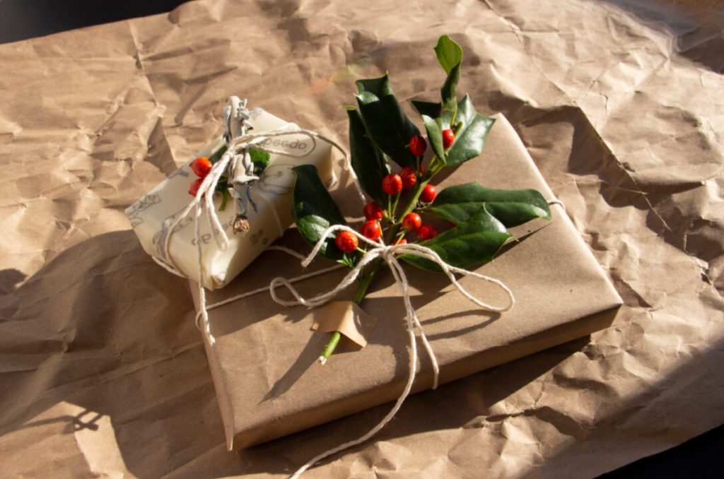 Christmas Unique Gift Wrapping with Old Paper