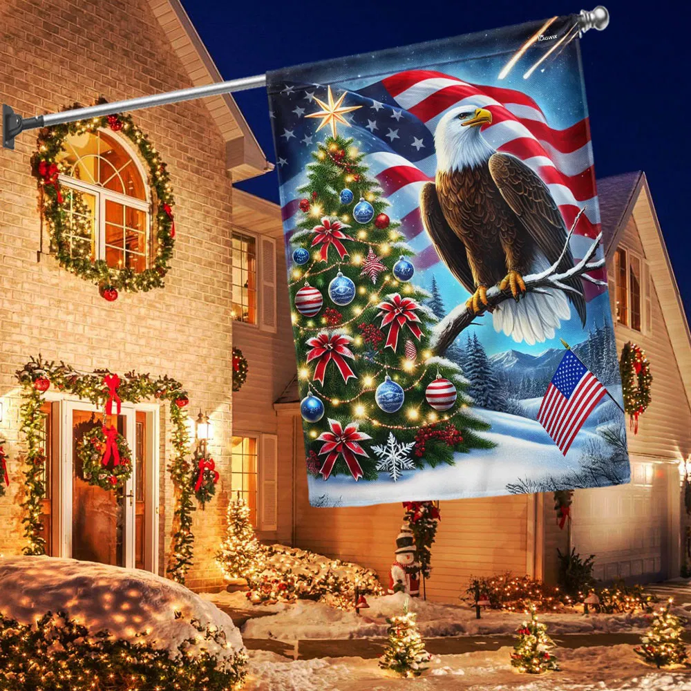 Patriot Eagle Christmas Tree Flag