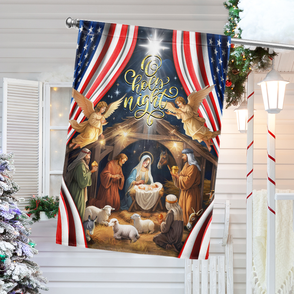 Christmas Silent Night Nativity Of Jesus Flag TPT2321F 3-Day Shipping