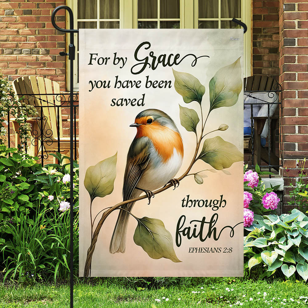 FLAGWIX Bible For Grace You Have Been Saved Through Faith Spring Flag