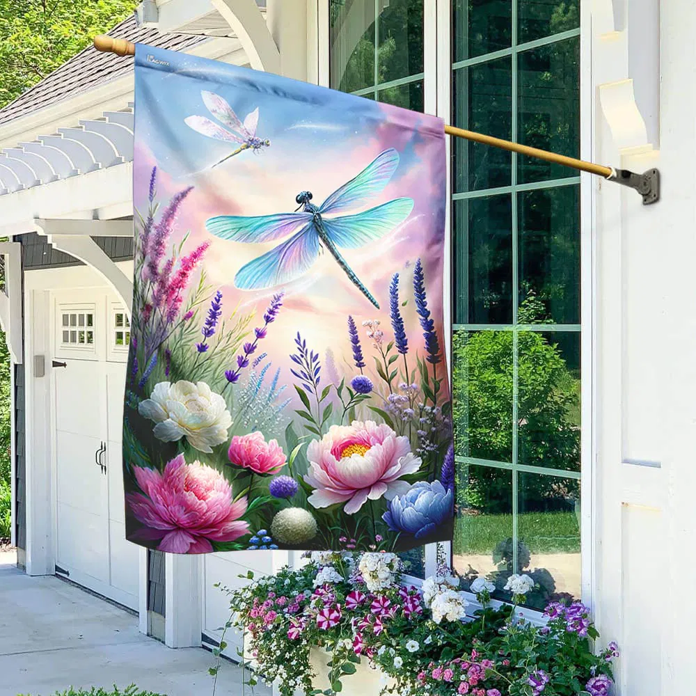 FLAGWIX Dragonfly Flower Spring Garden Flag