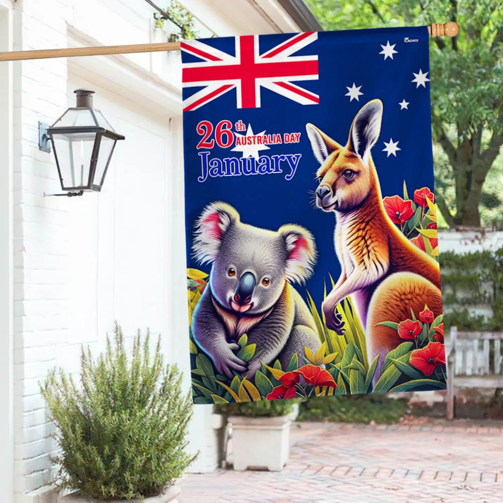 FLAGWIX Koala Kangaroo Australia Flag Happy Australia Day 26th January Flag