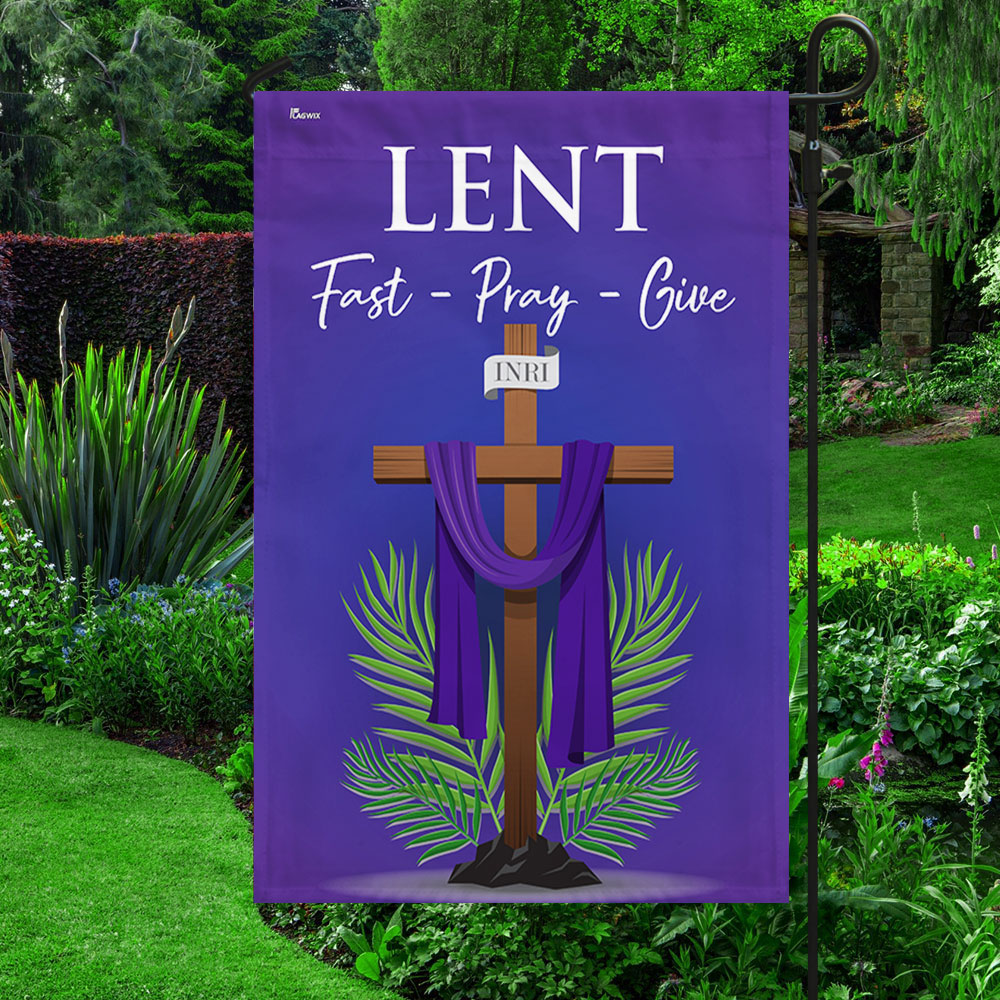 FLAGWIX Lent Season Fast Pray Give Jesus Christian Cross Flag