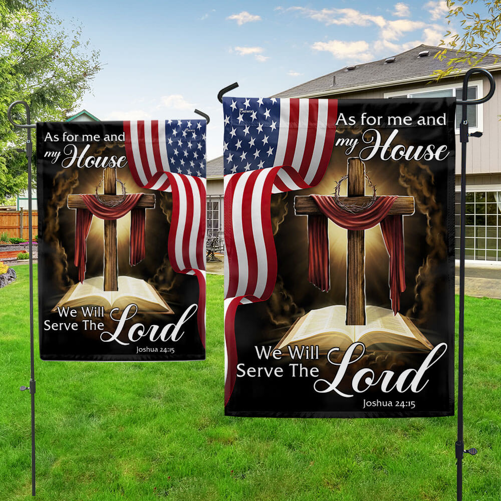 Jesus As For Me And My House, We Will Serve The Lord Jesus Christian Flag TPT2318F 3-Day Shipping