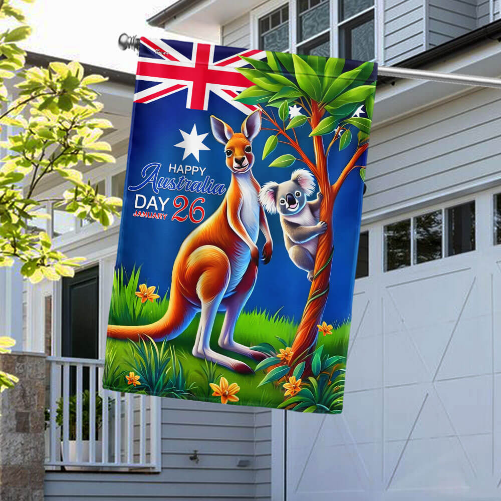 Koala Kangroo Australia Flag Happy Australia Day