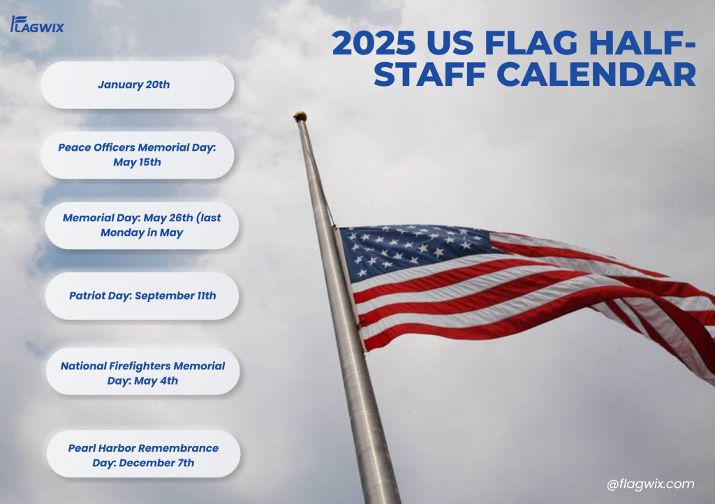 2025 US Flag Half-Staff Calendar​