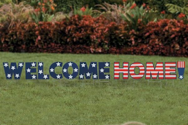 welcome home yard sign